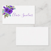 Hübsche Lila Blume Visitenkarte (Vorne/Hinten)