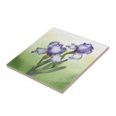 Hübsche Lila Blume White Iris Garden Fliese (Seite)