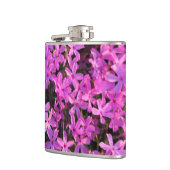 Hübsche lila Blumen-Flasche Flachmann (Links)