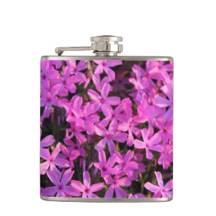 Hübsche lila Blumen-Flasche Flachmann