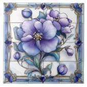 Hübsche lila Blumen Fliese (Vorderseite)