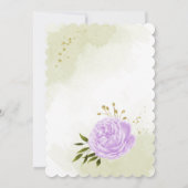 hübsche lila Blumen, Grünkarte Einladung (Rückseite)