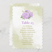 hübsche lila Blumen, Grünkarte Einladung (Vorne/Hinten)