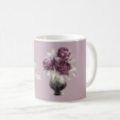 Hübsche lila Blumen Vase Kaffeetasse (VorderseiteRechts)
