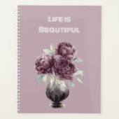 Hübsche lila Blumen Vase Planer (Vorderseite)