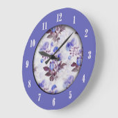 Hübsche lila Blumen zwölf Ziffern Uhr (Winkel)