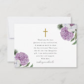 Hübsche Lila Blumenbestätigung Vielen Dank Dankeskarte (Vorderseite)
