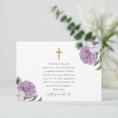 Hübsche Lila Blumenbestätigung Vielen Dank Dankeskarte (Stehend Vorderseite)