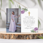 Hübsche Lila Blumenbestätigung Vielen Dank Foto Postkarte