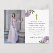 Hübsche Lila Blumenbestätigung Vielen Dank Foto Postkarte (Vorderseite)