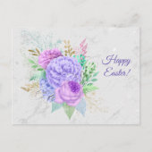 Hübsche Lila Blumenbouquet Ostern Feiertagspostkarte (Vorderseite)
