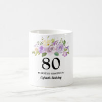 Hübsche Lila Blumenfrauen 80. Geburtstagsgeschenk