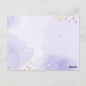 Hübsche Lila Blumenhochzeit Postkarte (Rückseite)