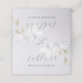 Hübsche Lila Blumenkalligrafie Platzkarte (Außenseite Aufgefaltet)