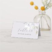 Hübsche Lila Blumenkalligrafie Platzkarte (Rückseite)