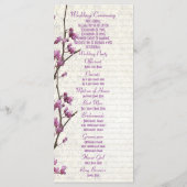 Hübsche lila Blumenkirche Programm (Rückseite)