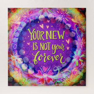 Hübsche Lila Blumenneuheit nicht für immer Inspiri Puzzle