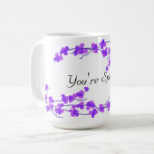 Hübsche Lila Blüten - Ihre besondere Kaffeetasse (Vorderseite Links)