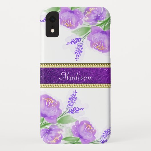 Hübsche Lila Blütenwelt Case-Mate iPhone Hülle (Rückseite)