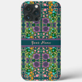 Hübsche Lila Boho Blume Individuelle Name Muster Case-Mate iPhone Hülle (Rückseite)