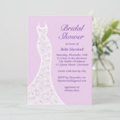Hübsche Lila Brautdusche Einladung (Stehend Vorderseite)