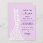Hübsche Lila Brautdusche Einladung (Vorne/Hinten)