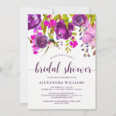 Hübsche lila Brautparty-Einladung der Blumen-| Einladung (Vorderseite)