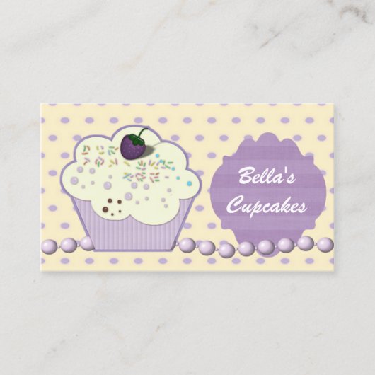 hübsche lila Cupcake Business Cards Visitenkarte (Vorderseite)