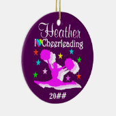 HÜBSCHE LILA CUSTOM CHEERLEADER ORNANAATION KERAMIKORNAMENT (Rechts)