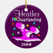 HÜBSCHE LILA CUSTOM CHEERLEADER ORNANAATION KERAMIKORNAMENT (Hinten)