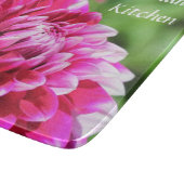 Hübsche lila Dahlie-personalisiertes Schneidebrett (Ecke)