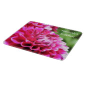 Hübsche lila Dahlie-personalisiertes Schneidebrett (Ecke)