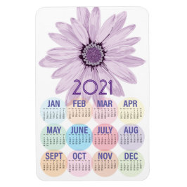 Hübsche Lila Daisy | Benutzerdefinierter Kalender Magnet