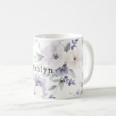 Hübsche Lila Elfenbein-Lavendel-Blume Kaffeetasse (VorderseiteRechts)