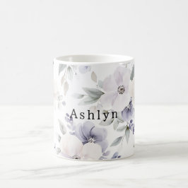 Hübsche Lila Elfenbein-Lavendel-Blume Kaffeetasse
