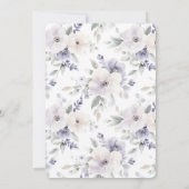 Hübsche Lila Elfenbeinküche Blume Hochzeit Einladung (Rückseite)