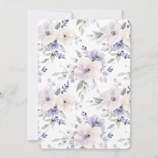 Hübsche Lila Elfenbeinküste Blume Brautparty Einladung (Rückseite)