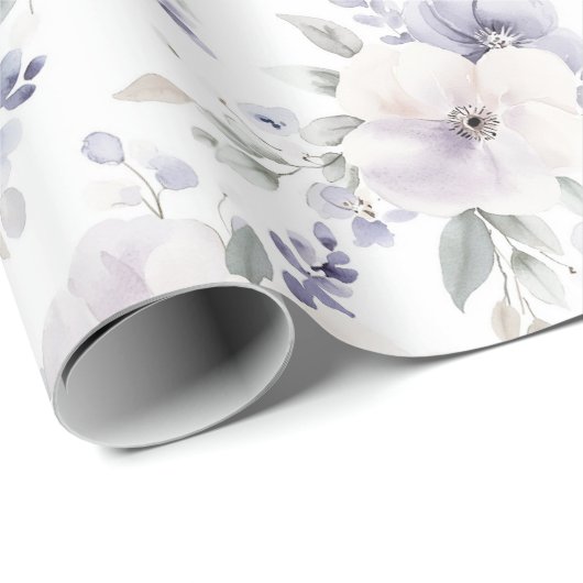 Hübsche Lila Elfenbeinküste Blume Brautparty Geschenkpapier (Rolleneckpunkt)