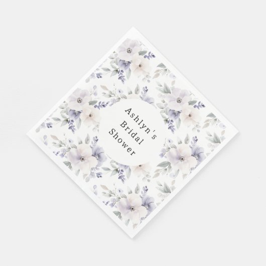 Hübsche Lila Elfenbeinküste Blume Brautparty Serviette (Ecke)