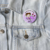 Hübsche Lila Fairy Birthday Girl Button (Beispiel)