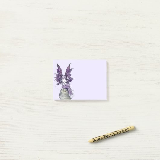 Hübsche Lila Fairy und Schmetterling Post-it Klebezettel (Auf Schreibtisch)