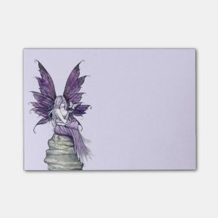 Hübsche Lila Fee und Schmetterling Post-it Klebezettel
