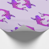 Hübsche lila Fisch-Fische Geschenkpapier (Ecke)