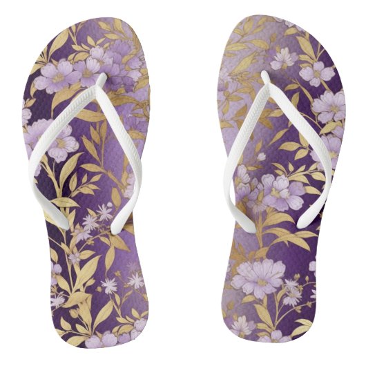Hübsche Lila Flip Flops Badesandalen (Fußbett)