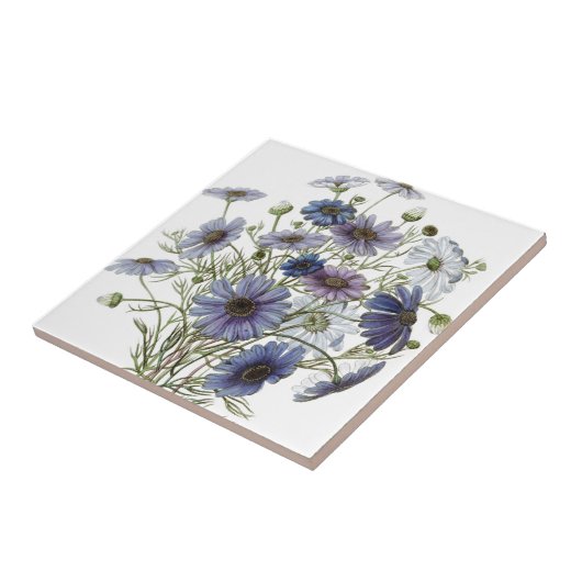 Hübsche Lila Flora Fliese (Seite)