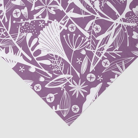 Hübsche Lila florale botanische Seidenpapier (Ausschnitt)