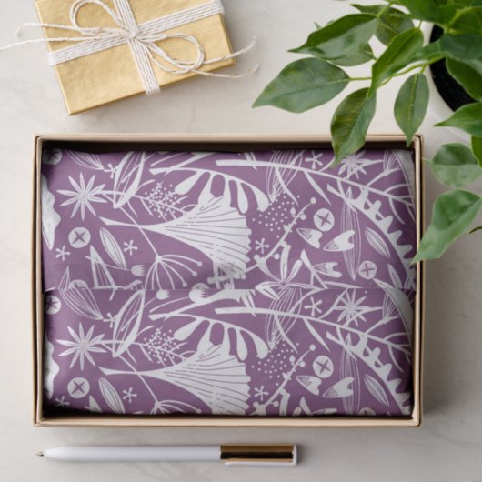 Hübsche Lila florale botanische Seidenpapier (Geschenk)