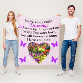 HÜBSCHE LILA FLÜSSIGKEIT PERSONALISIERT 90. FLEECEDECKE