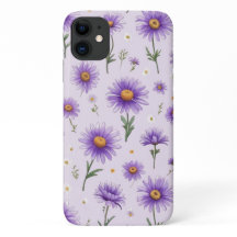 Hübsche lila Gänseblümchen Florale Ästhetik Handyh