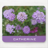 hübsche lila Garten-Blume, geben Sie Ihren Namen Mousepad (Vorne)